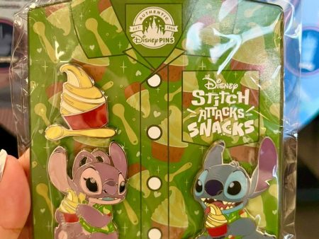 DLR WDW - Stitch Attacks Snacks Limited Released Disney Pin Set - 8 12 Dole Whip Hot on Sale