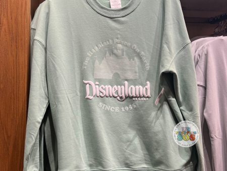 DLR - “The Happiest Place on Earth Disneyland Resort Since 1955” Castle Pistachio Pullover (Adult) on Sale