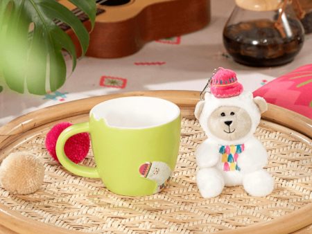 Starbucks China - 🦙 Alpaca Paradise 2024 - 1S. Apple Green Ceramic Mug 365ml + Bearista Plush Keychain Sale