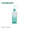 Starbucks China - Colorful Succulent Garden 2024 - 10O. Ombré Glass Cold Cup with Rose Succulent Topper 550ml on Sale