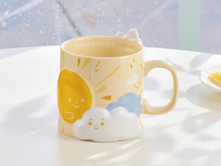 Starbucks China - Sunny & Rainy 2024 - 1S. Embossed Ceramic Mug 414ml on Sale