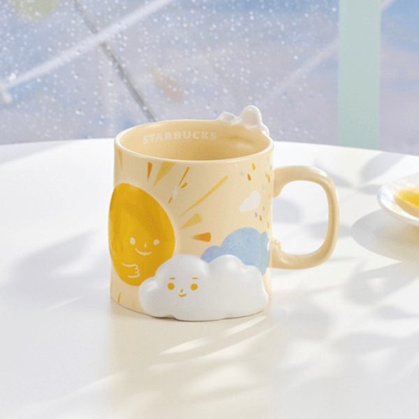 Starbucks China - Sunny & Rainy 2024 - 1S. Embossed Ceramic Mug 414ml on Sale