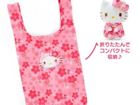 Japan Sanrio -  Hello Kitty Plush Keychain & Eco Bag Set (Cherry Blossom Kimono) For Sale