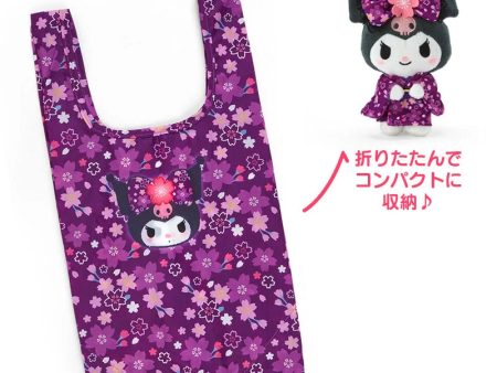 Japan Sanrio -  Kuromi Plush Keychain & Eco Bag Set (Cherry Blossom Kimono) Discount