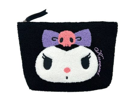 Japan Sanrio -  Kuromi Sagara Embroidery Pouch (Face) Online now