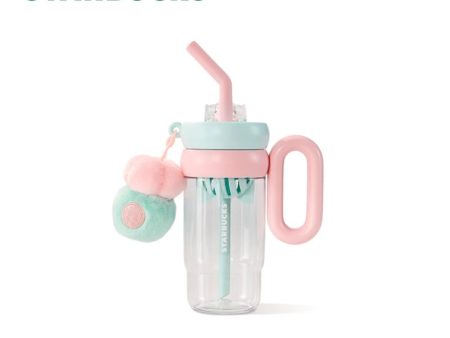 Starbucks China - Colorful Succulent Garden 2024 - 11O. Plastic Sippy Cup with a Succulent Plush Charm 960ml For Cheap