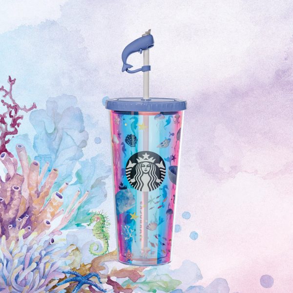 Starbucks Hong Kong - Whale SERIES - Plastic Double wall cold cup 22OZ For Sale