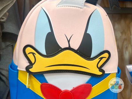 DLR WDW - Donald Duck 90th Anniversary - Loungefly Angry Donald Big Face UV Color Changing Backpack Online Hot Sale