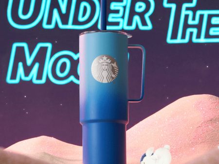 Starbucks China - Reunion Under the Moon 2024 - 2O. MiiR Moonlight Blue Ombré Stainless Steel ToGo Cup with Straw 946ml Online