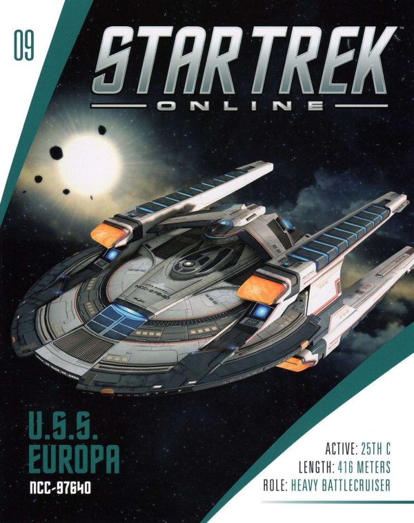 #09 U.S.S. Europa NCC-97640 Europa-Class Battle Cruiser Diecast Model Ship STO (Star Trek   Eaglemoss) Fashion